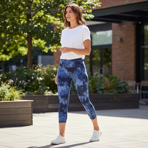 ZYIA Pants - ZYIA ACTIVE LIGHT N TIGHT HI RISE HENDRIX Blue TIE DYE LEGGINGS SIZE SMALL
